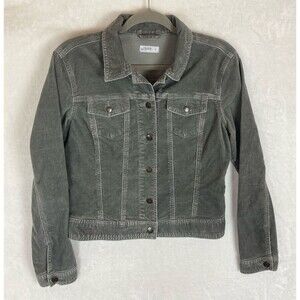 Gap 1969 Women's Grey Corduroy Button-Front Trucker Jacket Size Small